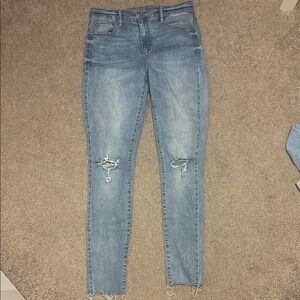 Garage Light Blue Distressed Skinny Jeans